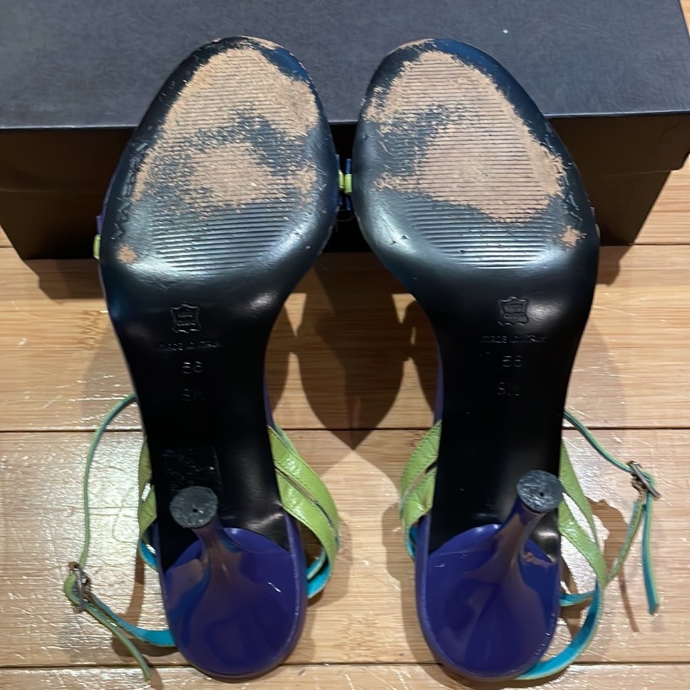 Via Spiga Blue, Green & Purple Strappy Heels - Picture 6 of 6